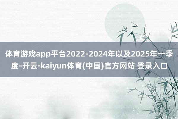体育游戏app平台2022-2024年以及2025年一季度-开云·kaiyun体育(中国)官方网站 登录入口