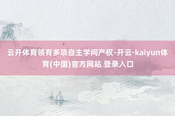 云开体育领有多项自主学问产权-开云·kaiyun体育(中国)官方网站 登录入口